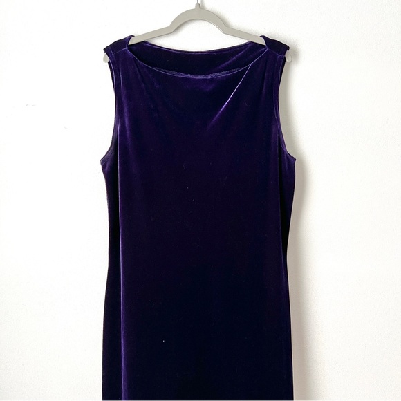 Gorgeous velvet velour Deep Purple Moda International Maxi Dress - Picture 2 of 6